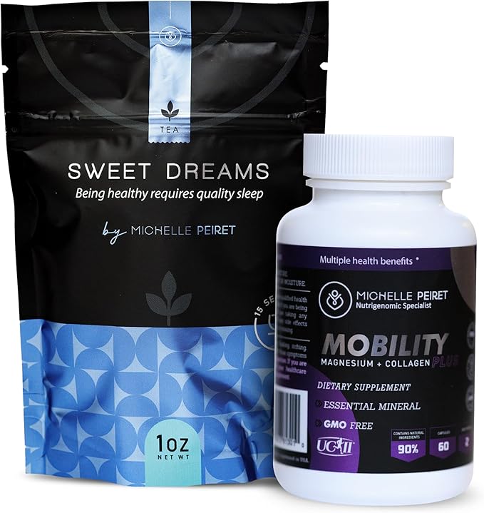 Wellness Bundle with Valerian Root Sweet Dreams Tea &amp Mobility Magnesium with Collagen Powder Capsules Natural Ingredients 60 Servings