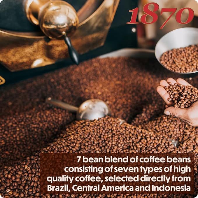 1870 by Caffe Barbera: Mago Whole Bean Roasted Coffee Aromatic Intense &amp Fruity 7 Bean Blend by one of the worlds oldest coffee roasters 150+ years of Roasting over 6 generations 1.1lb / 0.5kg