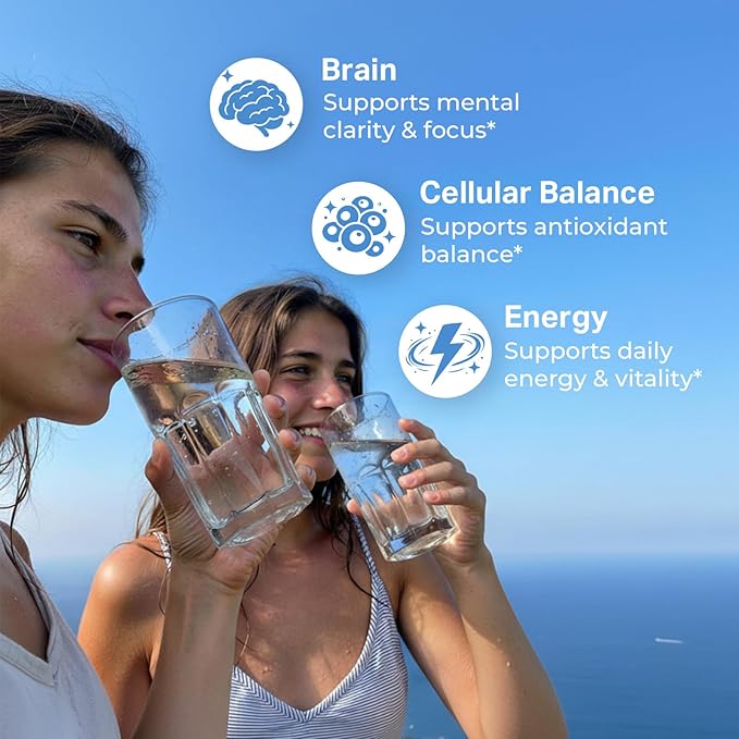 Hydrogen Water Tablets - 12 PPM H2 Molecular Hydrogen - 120 mg Magnesium-Based Reaction System - Supports Antioxidant &amp Cellular Health Energy &amp Brain Function - Non-GMO Unflavored - 180 Tab