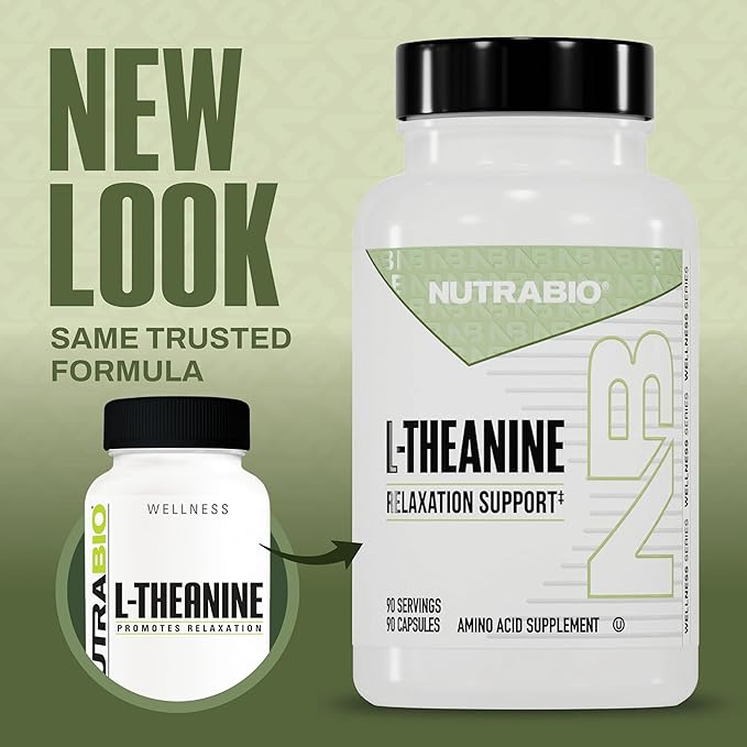 NutraBio L-Theanine Supplement 200mg - May Help Promote and Support Relaxation 90 Capsules