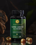 Terrana Super Greens Gummies - Daily Greens Supplement with Fruits Veggies Prebiotics &amp Antioxidants for Energy Digestion &amp Immunity - Vegan Non-GMO 60 Gummies
