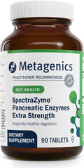 Metagenics SpectraZyme - High‑Potency Pancreatic Enzyme Supplement* - Supports Digestion of Proteins Fats &amp Carbohydrates* - Non‑GMO Gluten‑Free - 90 Capsules