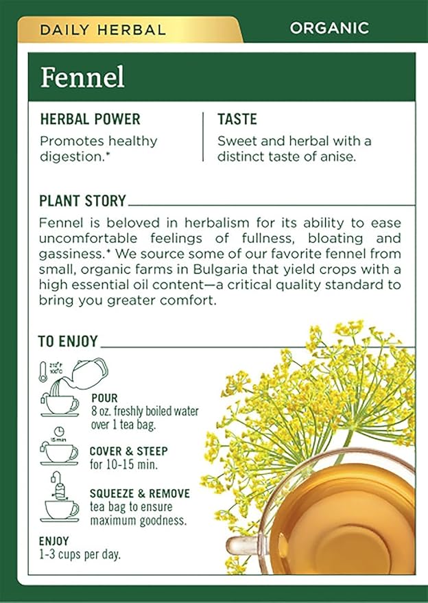 Traditional Medicinals Fennel Herbal Tea Organic 16 CT (Pack of 6)