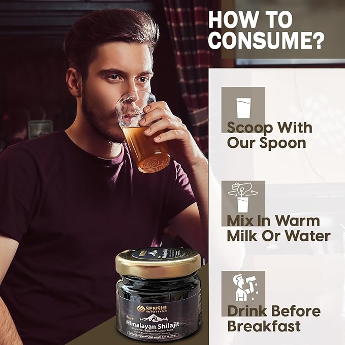 Shilajit - All Natural Maximum Potency Himalayan Mountain Resin from High Altitude - 100% Pure Shilajit with Fulvic Acid &amp 85+ Trace Minerals Complex - 1 oz / 30 g with Free Spoon Included