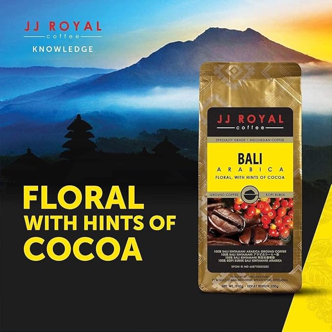 JJ Royal Coffee Bali Arabica 200g Ground Coffee (Pack of 1)