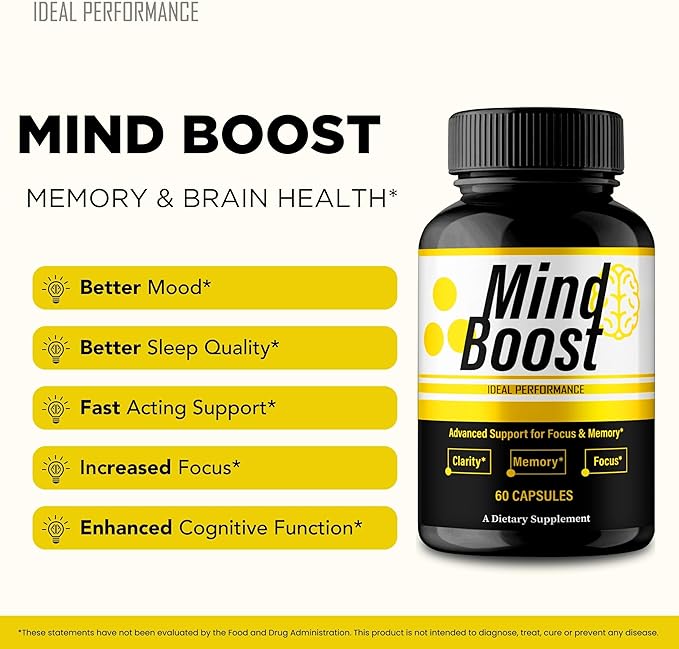IDEAL PERFORMANCE Mind Boost Capsules MindBoost Pills Reviews (2 Pack)