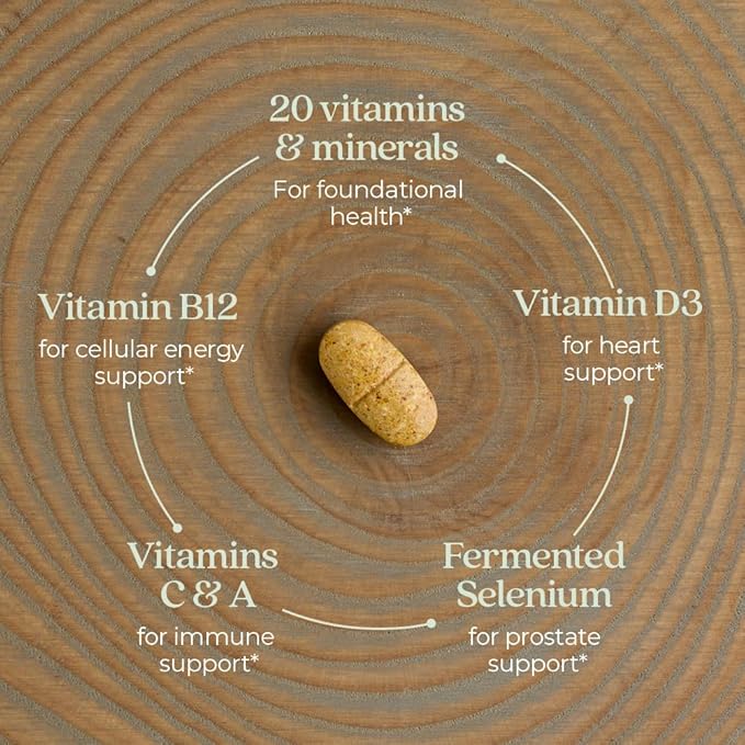New Chapter Men’s Multivitamin 40+ Extra B6 &amp B12 D3 Vitamin C &amp Zinc Immune Heart Cellular Energy and Brain Health Gentle on The Stomach One Daily Non-GMO Gluten-Free 96 Tablets