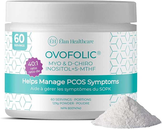 PCOS Supplement for Women - Boost Fertility Hormonal Balance and PCOS Support - Myo-Inositol D-Chiro Inositol Active Folate - High Potency PCOS Supplements (60 Servings 129g Jar)