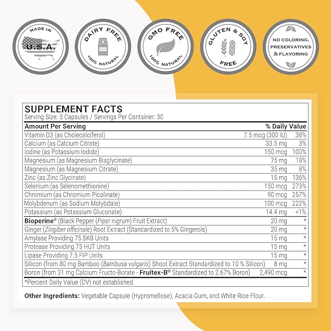 SuperSmart - Multimineral Complex Supplement (Full Spectrum) - with Magnesium Zinc Boron Calcium Chromium Selenium Iodine Potassium | Non-GMO &amp Gluten Free - 90 Vegetarian Capsules