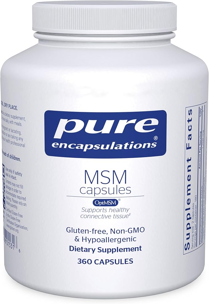 Pure Encapsulations MSM Capsules | Sulfur Supplement to Support Joints Immune System Connective Tissue and Respiratory Health* | 360 Capsules