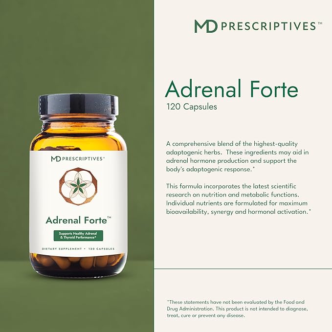 MD Prescriptives - Adrenal Forte - Adrenal Support Supplement* with Ashwagandha &amp Rhodiola - 120 Capsules