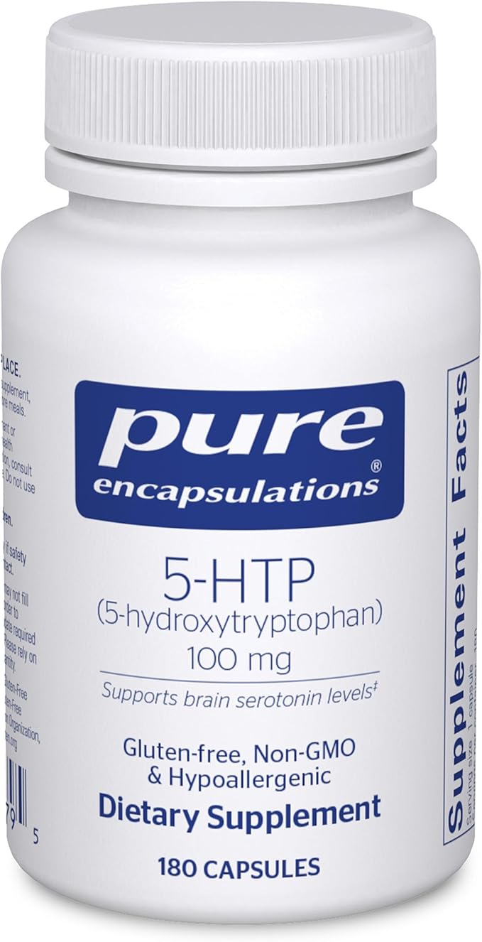 Pure Encapsulations 5-HTP 100 mg - Brain Health Sleep Regulation &amp Appetite Support* - 5-Hydroxytryptophan - Gluten Free &amp Non-GMO - 180 Capsules
