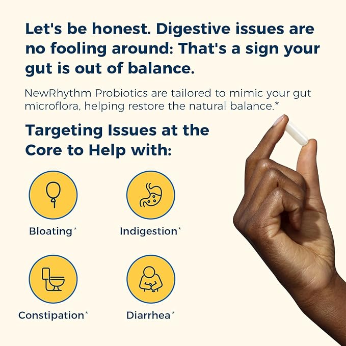 NewRhythm Probiotic Bundle: Complete Digestive Health + Menopause Relief with Black Cohosh Prebiotics 20 Strains Targeted Release Technology Non-GMO 90 Total Capsules