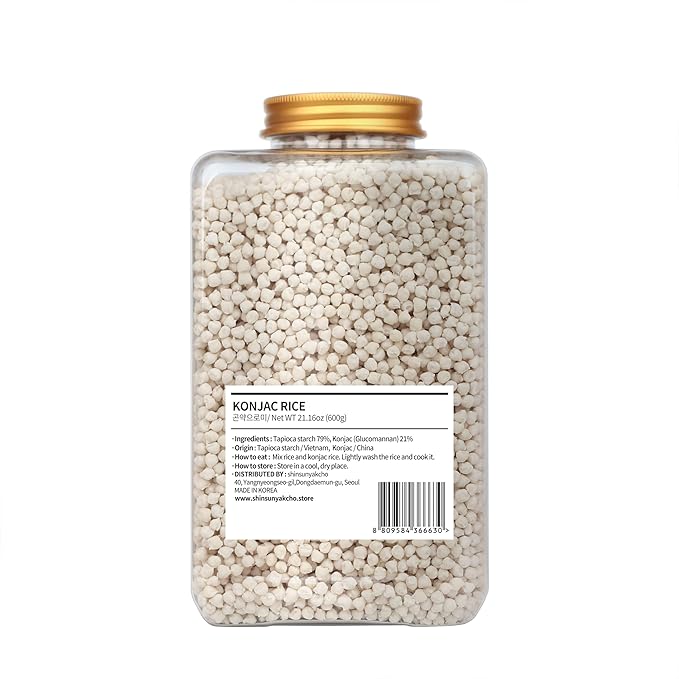 SHINSUN YAKCHO evil's-Tongue Jelly Rice | 600g | 1 Container Low Cal &amp Low Carb Pre-Washed 곤약쌀
