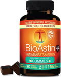 Nutrex Hawaii BioAstin Hawaiian Astaxanthin - 12mg 60 Gummies - Farm-Direct Premium Antioxidant Supplement to Support Eye Skin Joint &amp Immune System Health - Non-GMO &amp Gluten-Free