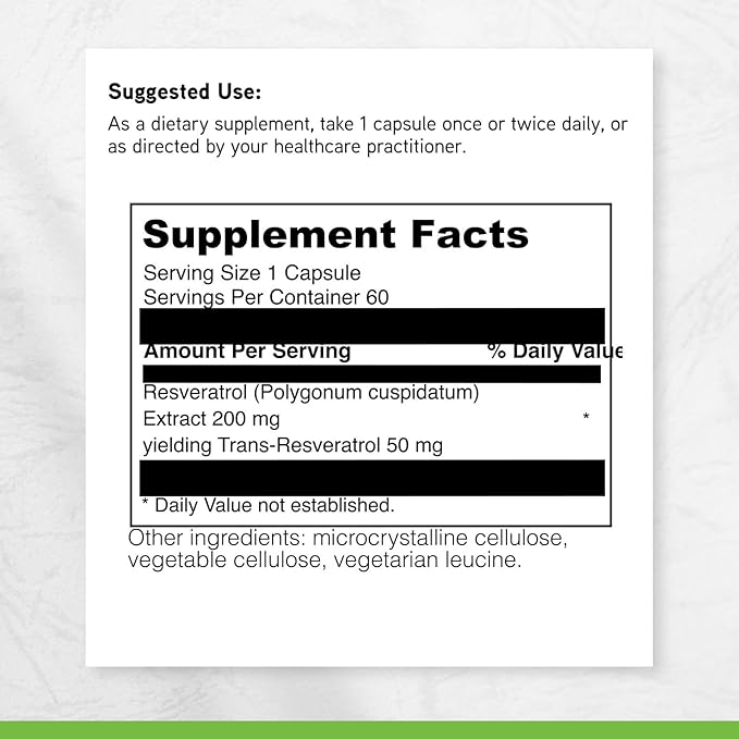 DAVINCI Labs Resveratrol-50 - Helps Support Immune System Bone Health &amp Heart Health with Resveratrol* - Gluten-Free &amp Vegetarian - 60 Capsules