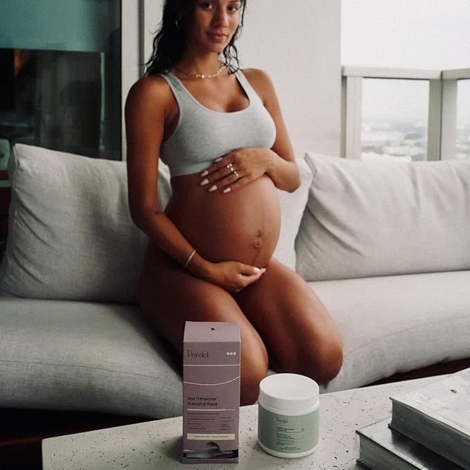 Perelel 3rd Trimester Prenatal Pack Multivitamin with Magnesium Omega 3 Probiotics &amp Calcium Nutritional Support for Third Trimester Wellness Soy &amp Gluten Free Non GMO 30 Daily Pill Pac