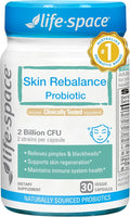 Life-Space Acne Relief + Skin Rebalance Probiotic 6-in-1 Scientific Formula &amp 2 Billion CFU Support Breakout Control &amp Skin Health &amp Gut Health Probiotics for Women &amp Men 30 Vegeta