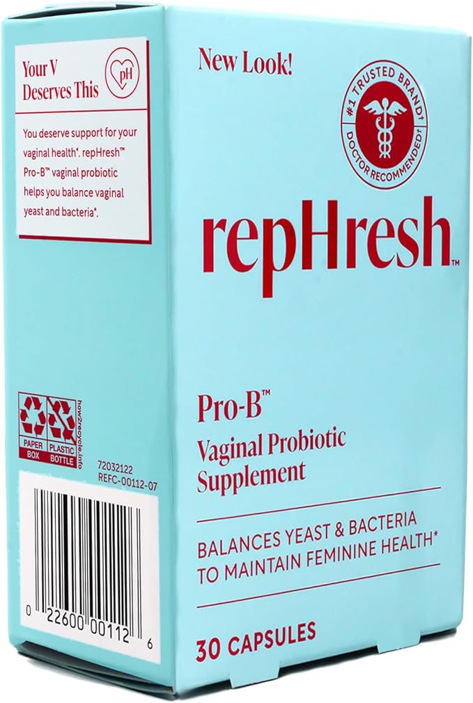 RepHresh Pro-B Probiotic Feminine Supplement Capsules (Pack of 3)