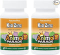 NaturesPlus Animal Parade KidZinc Tangerine Flavor - 90 Animal-Shaped Lozenges Pack of 2 - Organically Chelated Zinc - Vegan Gluten Free - 180 Total Servings