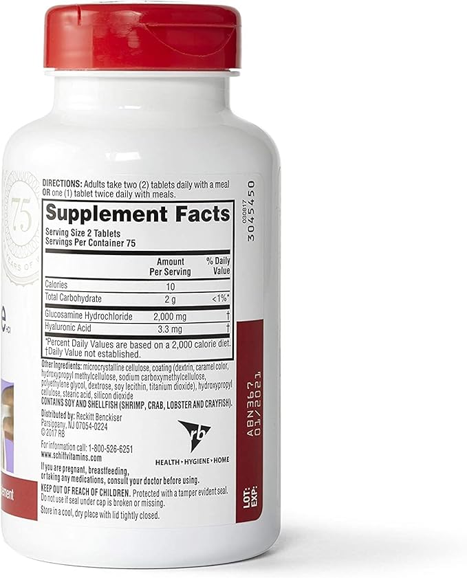 Schiff Glucosamine 2000mg with Hyaluronic Acid (Pack of 6)