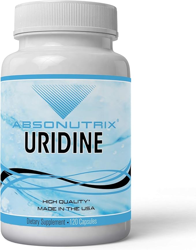 Absonutrix Uridine Monophosphate (Choline Enhancer) 500mg per Capsule - 120 Vegetable Capsules Memory Made in USA