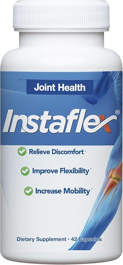 Instaflex Joint Support Supplement for Men and Women - Glucosamine MSM White Willow Turmeric Ginger Cayenne Hyaluronic Acid - 42 Capsules