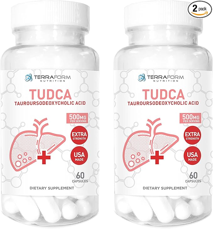 TUDCA 500mg - Pure TUDCA Supplement for Liver Support - Tauroursodeoxycholic Acid Capsules - Bile Salts for Healthy Liver Function &amp Digestive Support (2)