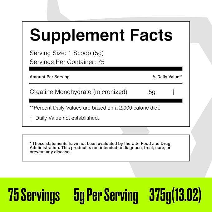 BULLFIT Pure Creatine Monohydrate Powder | 5g Per Scoop | Unflavored Mixes Instantly | Pharmacist Formulated Third-Party Tested | Strength Power &amp Muscle Recovery