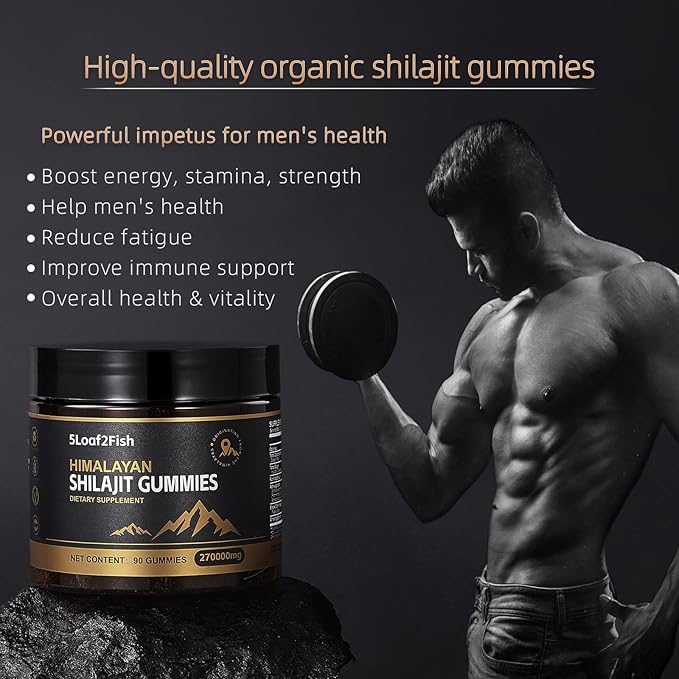 Organic Shilajit Gummies Pure Himalayan Shilajit Gummies For Men Supplement Gold WomenNatural 85+ Trace Minerals Ashwagandha Black Seed Oil Extract 90 Gummies
