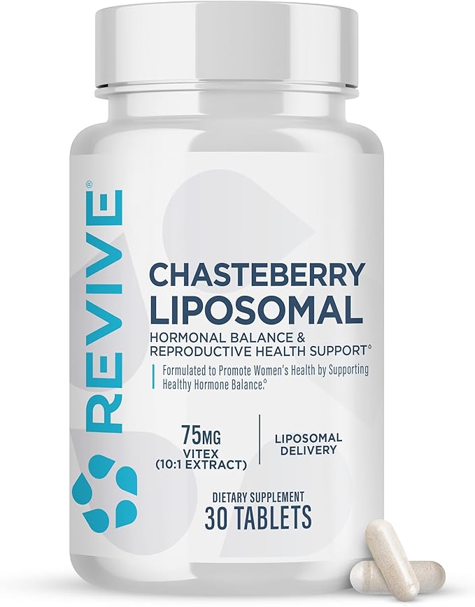 Revive MD Chasteberry Supplement for Women - Chaste-Berry Liposomal (Vitex Agnus-Castus) - Supports Women's Health Hormone Balance &amp Fertility (30 Tablets 30 Servings)