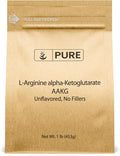 PURE ORIGINAL INGREDIENTS L-Arginine a-Ketoglutarate (AAKG) Powder 1 lb Unflavored Non-GMO Resealable &amp Eco-Friendly Packaging