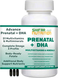 SHIFAA NUTRITION Halal Prenatal Vitamins with DHA and Folic Acid | High Potency 90 Softgels Keto-Friendly | Vitamin C 120mg DHA 250mg Folic Acid 800mg EPA 90mg Biotin &amp Iodine