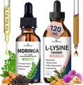 L-Lysine Liquid Drops Lysine 1000mg Supplement Essential Amino Acid Organic Moringa Oleifera Liquid Drops 1000mg Moringa Leaf Supplement