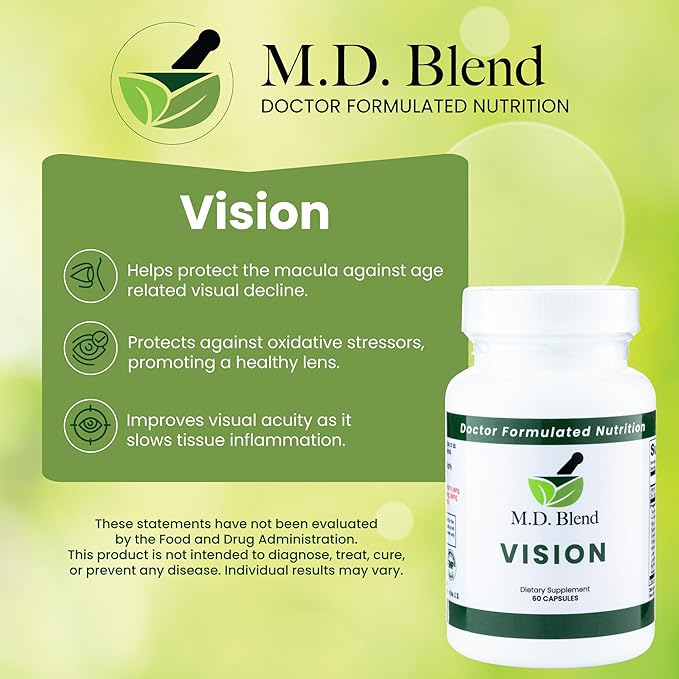 Vision Expertly Formulated Lutein and Zeaxanthin Supplements for Eye Health AREDS2 Preservision Support Astaxanthin Zinc Thiamine Eye Vitamins A &amp C - 60 Capsules (Pack of 2)