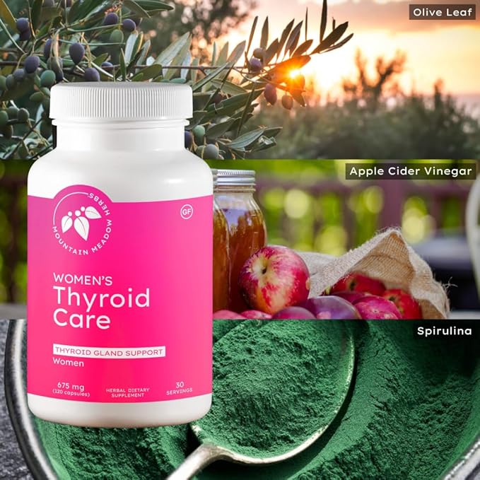 Mountain Meadow Herbs Women's Thyroid Care - Natural Herbal Supplement for Thyroid Function Hormone Balance &amp Wellness 120ct