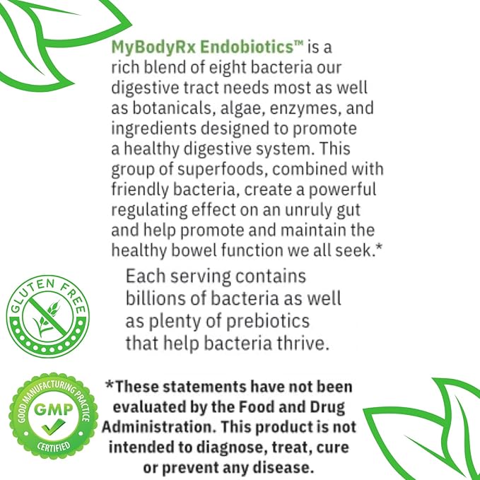 Endobiotics Gut Support Supplement - Rich Blend of Eight Beneficial Bacteria for Optimal Digestive Health-90 Capsules 6pk