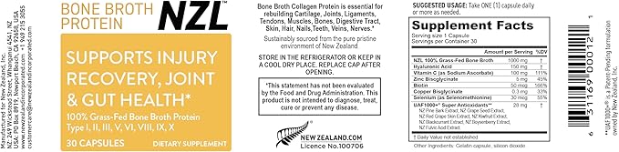 Omega-3 Natural Joint Relief Supplement Natural Muscle Support Green-Lipped Mussel Oil Joint Support No Fishy Aftertaste 60 Softgels Plus one Bottle of Bone Broth Protein 30 Capsules