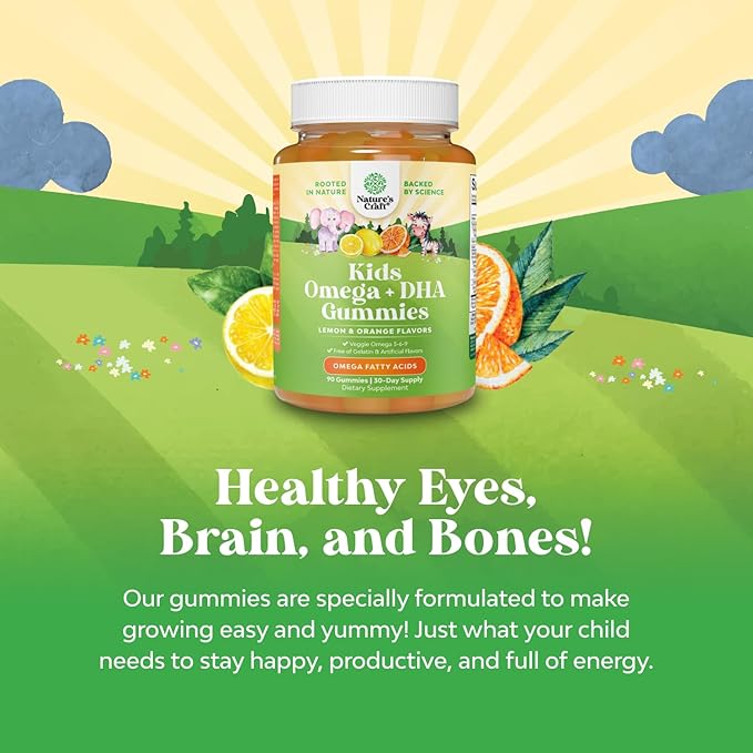 Bundle of Kids DHA Omega 3 Gummies with Vegetarian 6 9 for Vision Brain &amp Immunity and Chewable Vitamin D Gummies for Kids - 1000 IU Per Serving Vitamins - Immune Support Muscle Teeth &amp Bone H