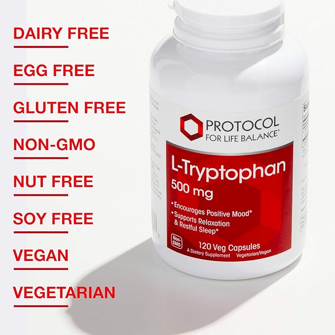 Protocol For Life Balance - L-Tryptophan 500 mg - 120 Veg Capsules