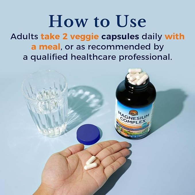 Vitalitown Magnesium Complex Supplement Magnesium Glycinate Citrate &amp Taurate L-theanine Ashwagandha Celery Seed Vitamin B6 Bone Mood Sleep Heart Health 180 Veggie Capsules