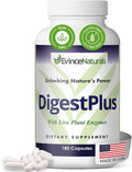 DigestPlus Digestive Enzymes - Plant-Based Enzymes for Digestion Support Helps Reduce Bloating &amp Gas - Pure Enzyme Formula for Nutrient Absorption - Digestion Supplement 180 Capsules