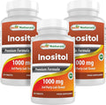 Best Naturals Inositol 1000 mg 120 Tablets (120 Count (Pack of 1)) (120 Count (Packf of 3))