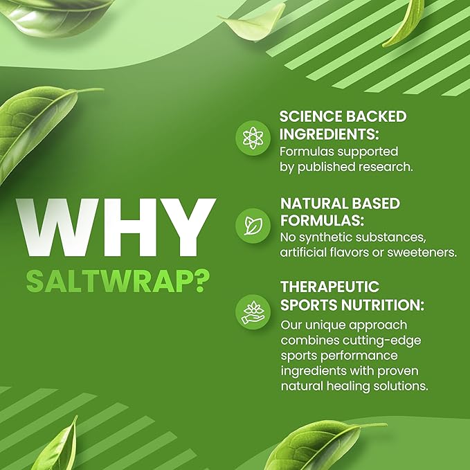 SaltWrap Adaptogen Greens - Mind-Body Resilience Formula - Caffeine-Free Nootropic for Stress Focus and Cognitive Performance - 90 Capsules