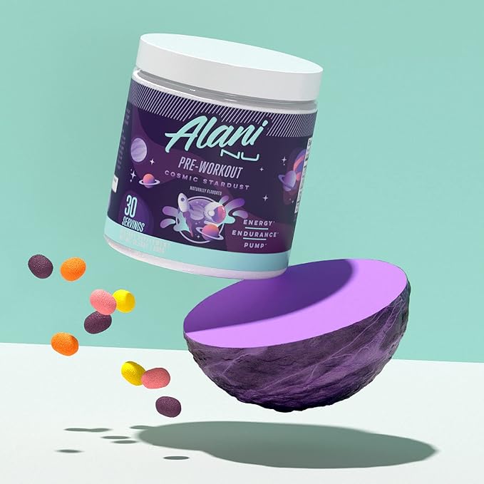 Alani Nu Pre Workout Powder Cosmic Stardust | Amino Energy Boost | Endurance Supplement | Sugar Free | 200mg Caffeine | L-Theanine Beta-Alanine Citrulline | 30 Servings