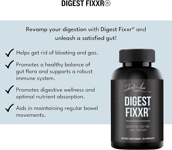 Digest by Dr. Amie | Digestive Enzyme &amp HCl Support | Supports Digestion Gas &amp Bloating | 30 Day Supply 30 Capsules