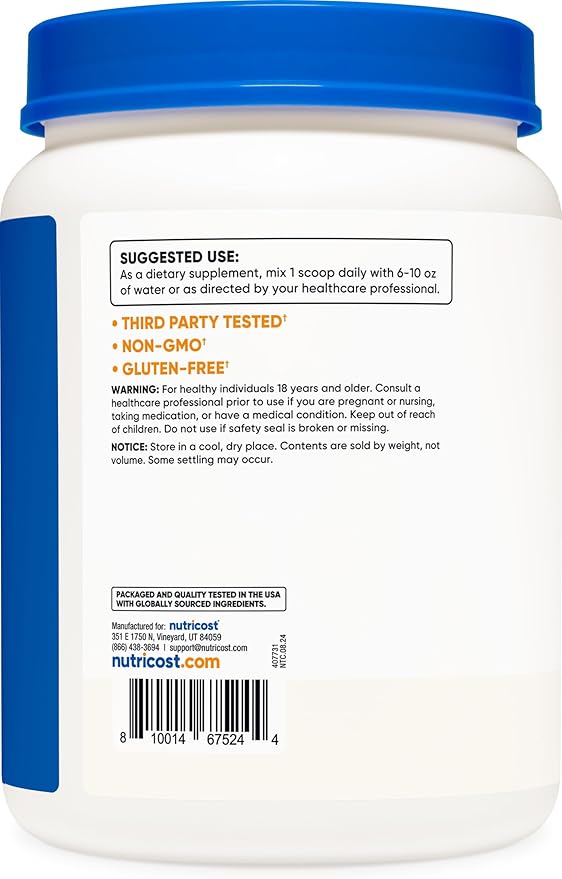 Nutricost L-Glutamine Powder 1 KG - Unflavored Non-GMO Gluten Free