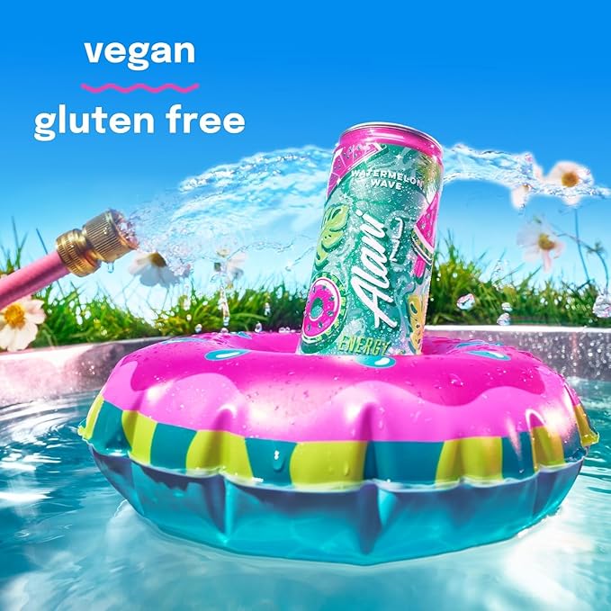 Alani Energy Drinks Watermelon Wave Sugar Free Low Calorie12 Fl Oz (6 pack)
