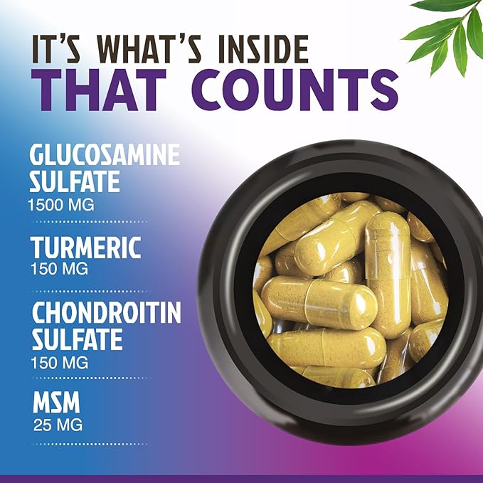 Glucosamine Chondroitin MSM Complex - 3X Strength Joint Support Supplement with Glucosamine Sulfate Turmeric Boswellia - For Cartilage Mobility &amp Flexibility - Bottled in USA - 240 Capsules