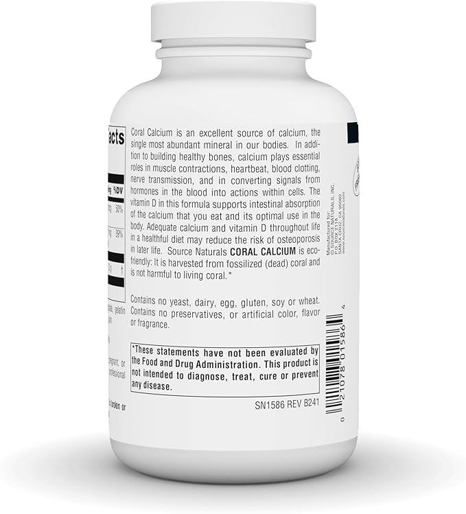 Source Naturals Coral Calcium - 600mg - 240 Capsules